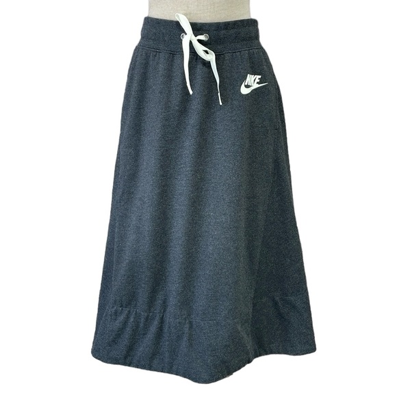 Nike Dresses & Skirts - Nike Skirt Women's L Large Grey A-Line Sweatpant Midi Skirt Pockets